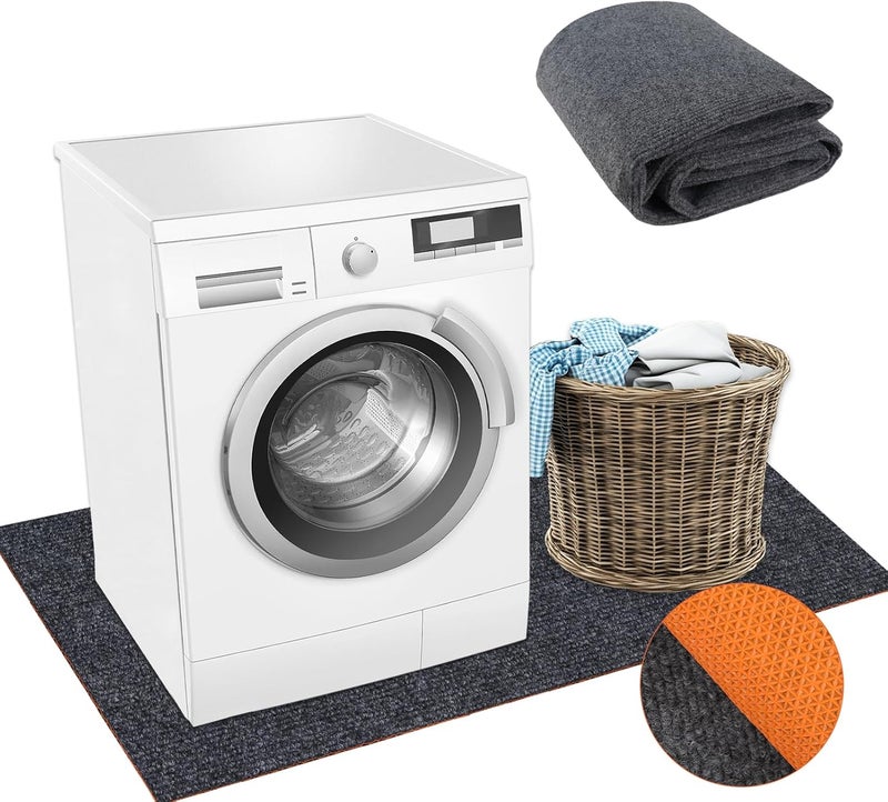 NVAAV Under Washing Machine Mat 63 x 36 Inch, Waterproof Floor Mat Rubber Backing for Washer Dryer Fridge Refrigerator Freezer Floor Protector, Home Appliance Mat, Shock Absorbing, Noise Reducing, Non-Slip - Image 1